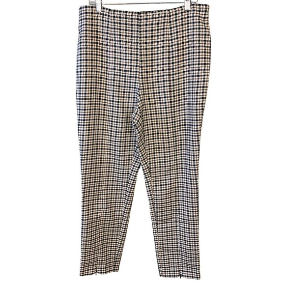 Who What Wear Plaid High Rise Straight Leg Split Front Side Zip Trousers NWT 14 - Picture 1 of 10